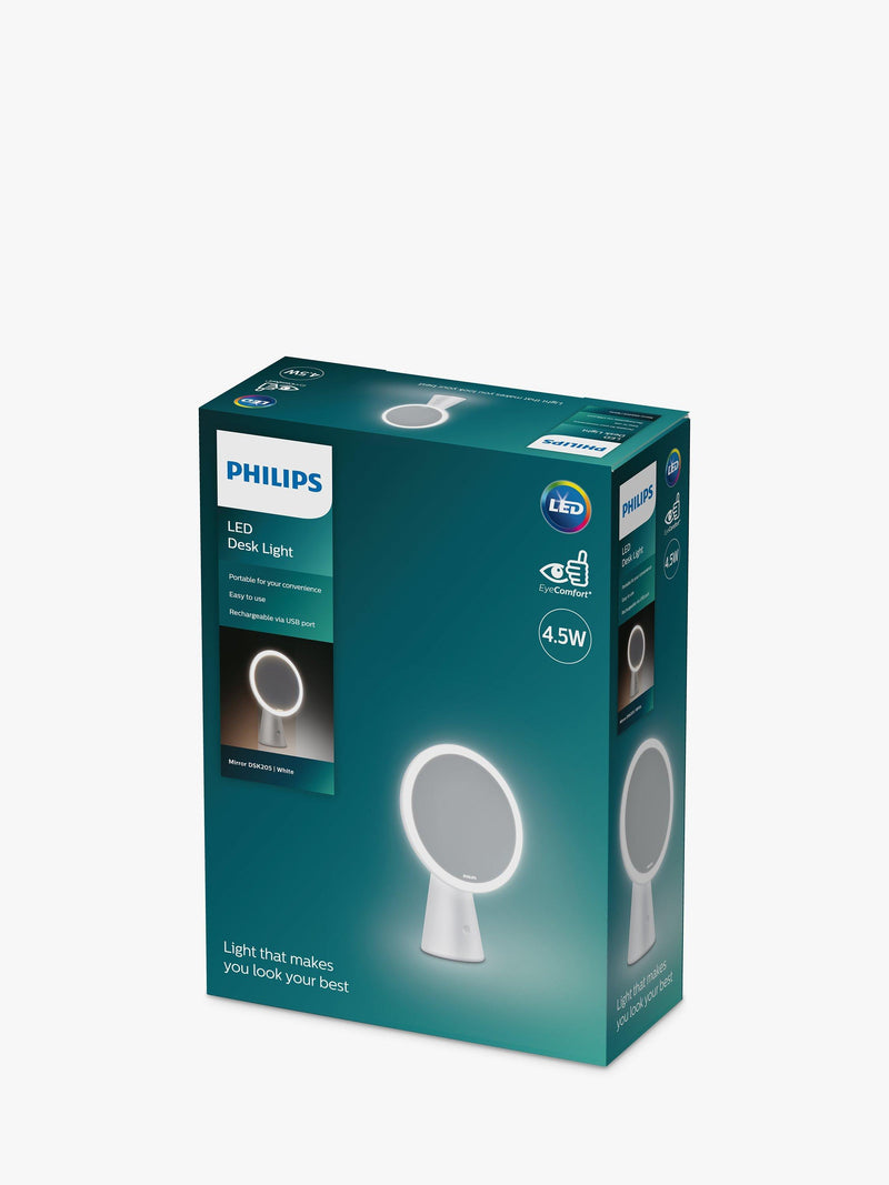 Philips portable mirror desk lamp LED white - British product