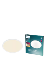 John Lewis Philips Superslim CL550 LED Functional Flush Ceiling Light, White, 25cm- Buy online at McGrocer