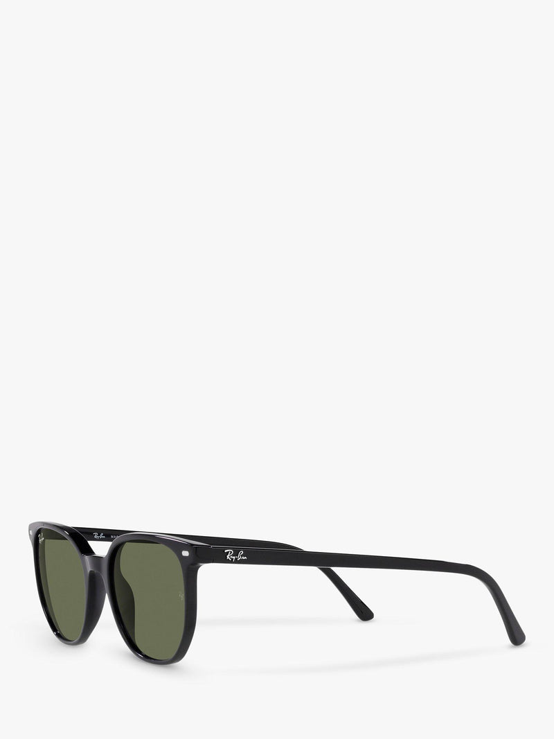 Ray-Ban Elliot round sunglasses black frame green glass lenses (British brand)