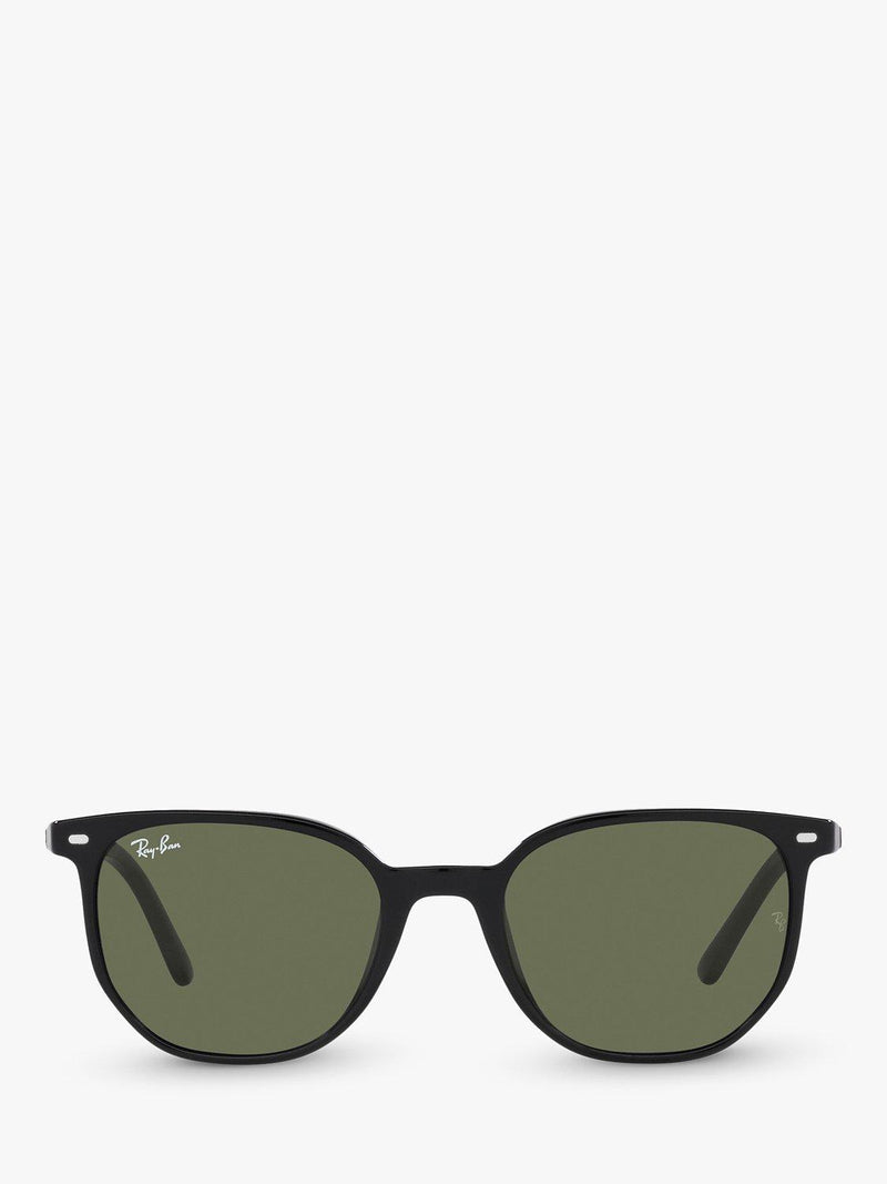 Ray-Ban Elliot round sunglasses black frame green glass lenses (British brand)