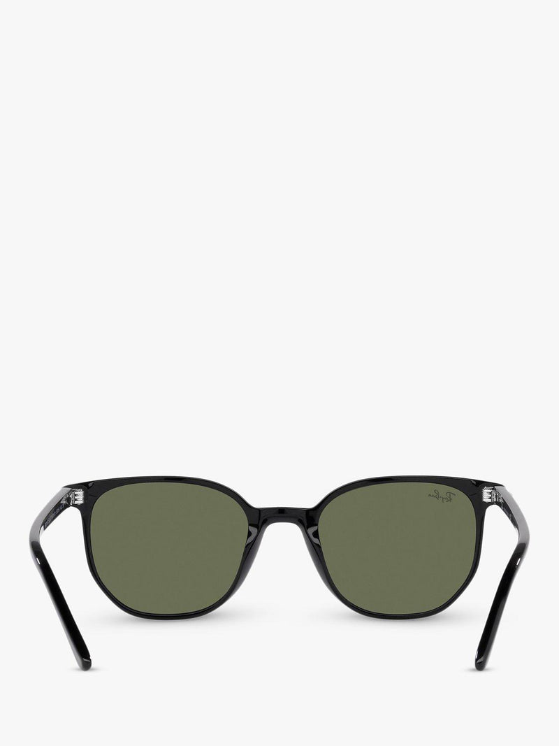 Ray-Ban Elliot round sunglasses black frame green glass lenses (British brand)