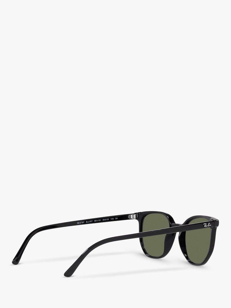 Ray-Ban Elliot round sunglasses black frame green glass lenses (British brand)