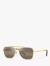 John Lewis Ray-Ban RB3636 New Caravan Square Sunglasses Legend Gold/Brown- Buy online at McGrocer