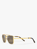 Ray-Ban New Caravan square polarised sunglasses Legend Gold Brown - British product