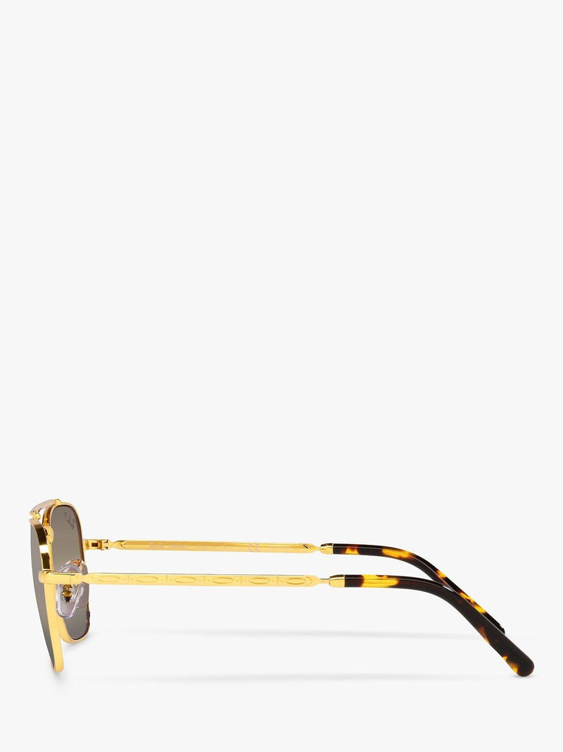 Ray-Ban New Caravan square polarised sunglasses Legend Gold Brown - British product