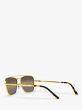 Ray-Ban New Caravan square polarised sunglasses Legend Gold Brown - British product