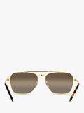 Ray-Ban New Caravan square polarised sunglasses Legend Gold Brown - British product