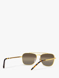 Ray-Ban New Caravan square polarised sunglasses Legend Gold Brown - British product