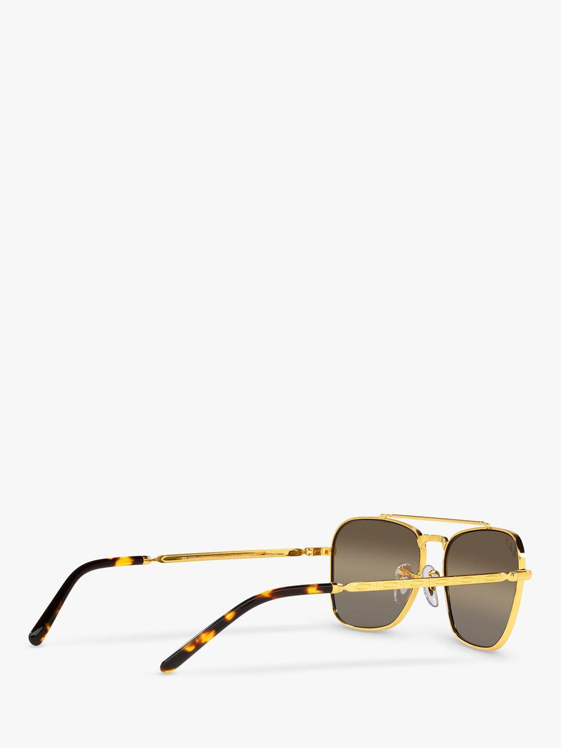 Ray-Ban New Caravan square polarised sunglasses Legend Gold Brown - British product