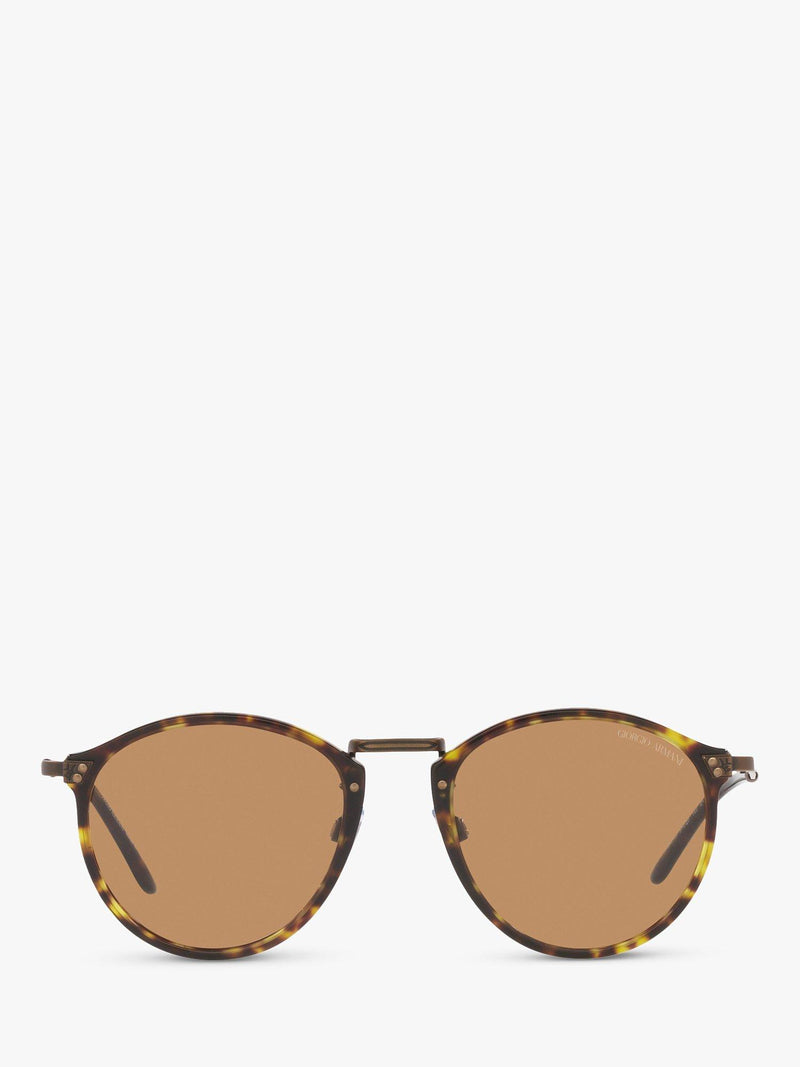 Giorgio Armani oval sunglasses in tortoise brown, imported from the UK