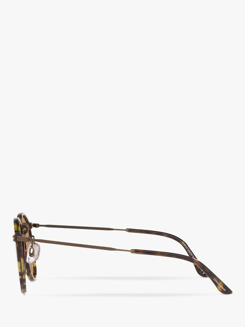 Giorgio Armani oval sunglasses in tortoise brown, imported from the UK