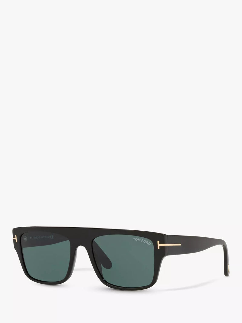 TOM FORD rectangular sunglasses TR001363 shiny black blue - British product