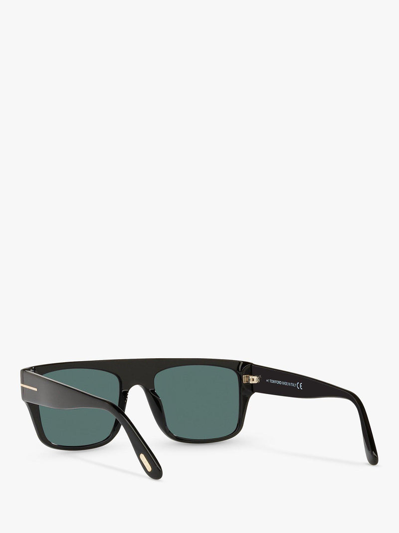 TOM FORD rectangular sunglasses TR001363 shiny black blue - British product