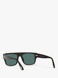 TOM FORD rectangular sunglasses TR001363 shiny black blue - British product