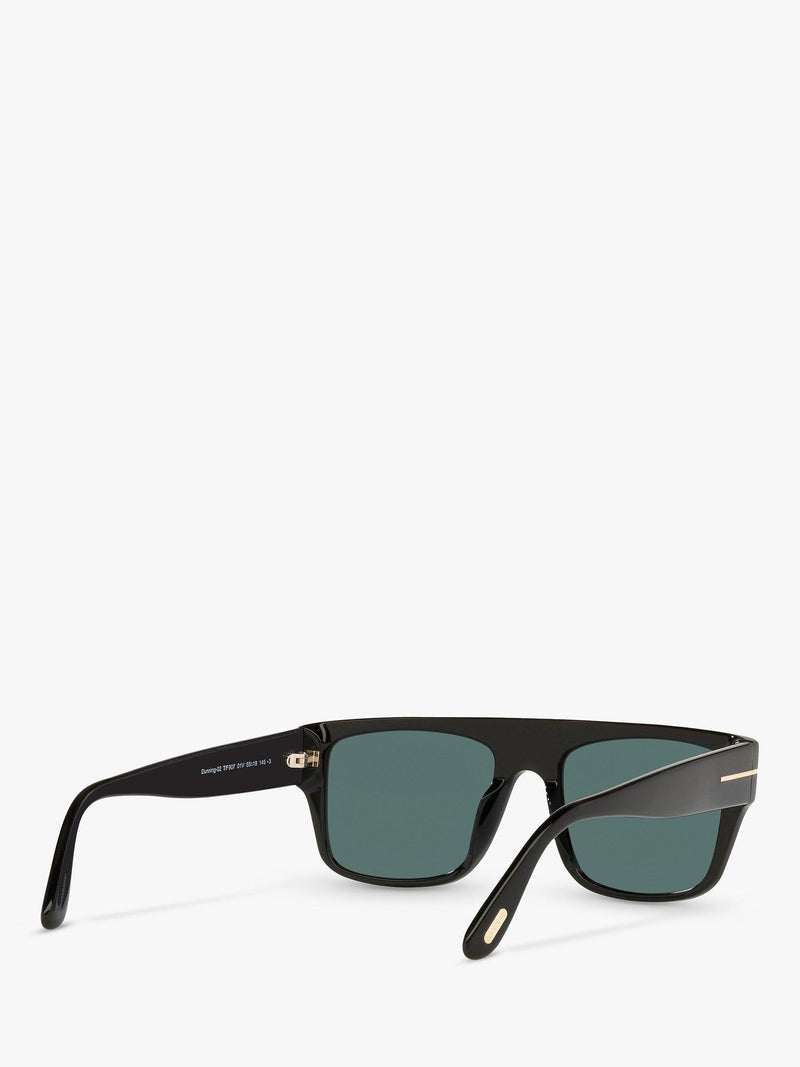 TOM FORD rectangular sunglasses TR001363 shiny black blue - British product