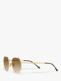 Ray-Ban Jack hexagonal sunglasses gold brown gradient 51mm, imported from the UK