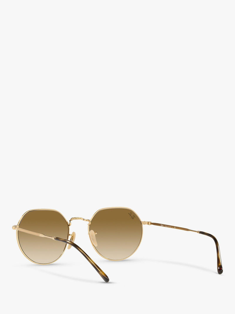 Ray-Ban Jack hexagonal sunglasses gold brown gradient 51mm, imported from the UK