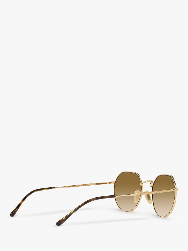 Ray-Ban Jack hexagonal sunglasses gold brown gradient 51mm, imported from the UK
