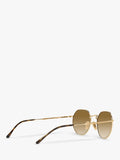 Ray-Ban Jack hexagonal sunglasses gold brown gradient 51mm, imported from the UK