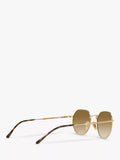 Ray-Ban Jack hexagonal sunglasses gold brown gradient 51mm, imported from the UK