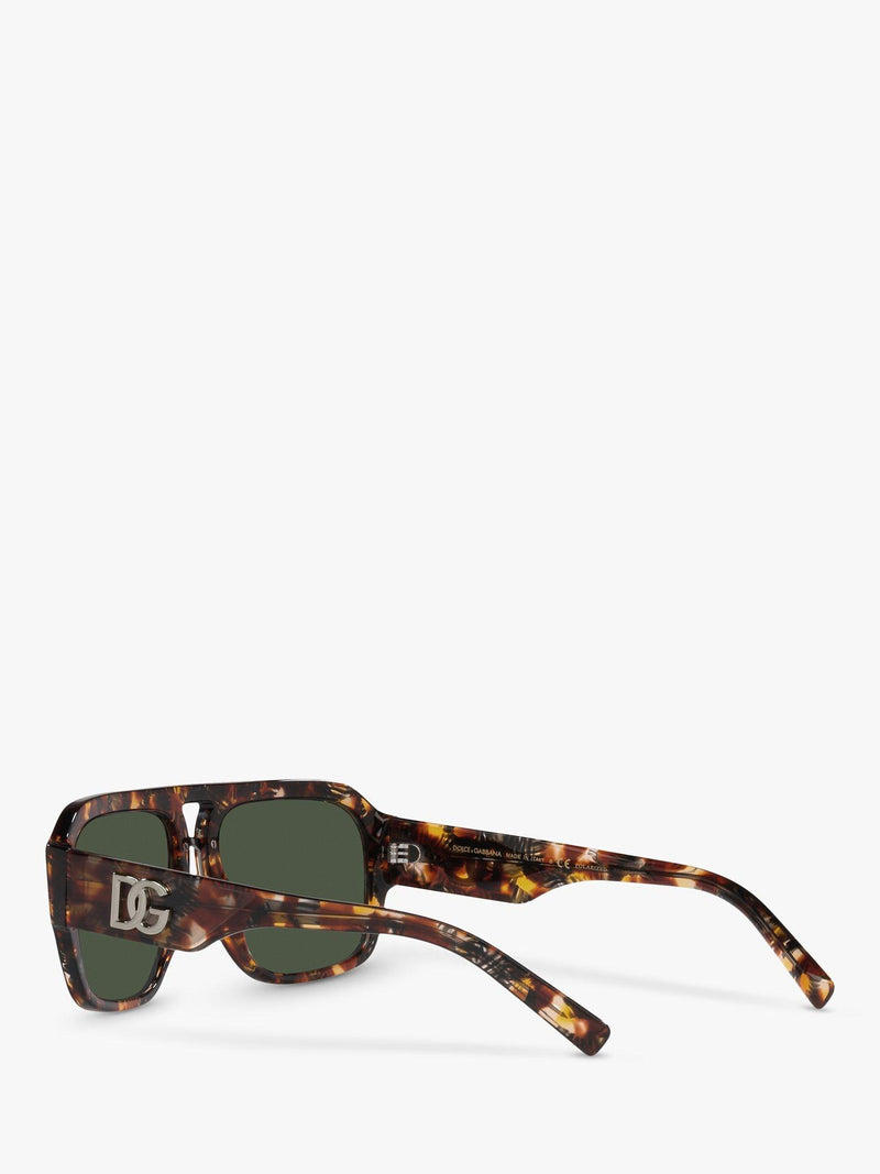 Dolce & Gabbana polarised aviator sunglasses red Havana frame (British brand)