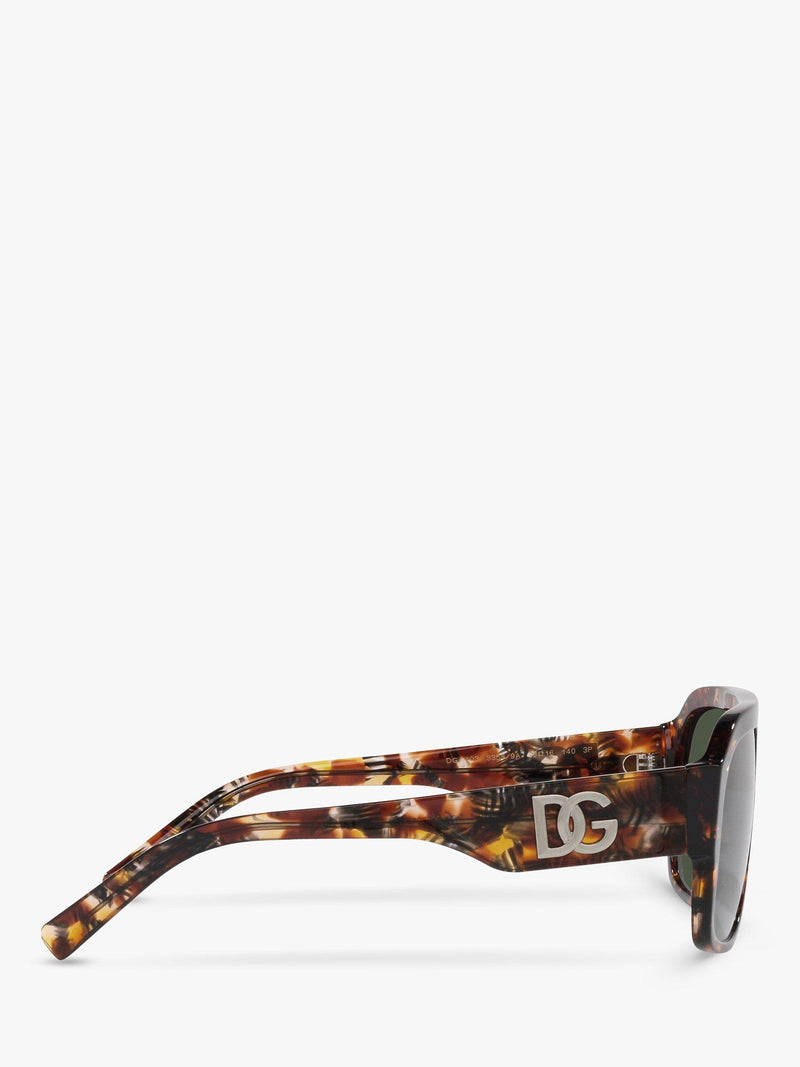 Dolce & Gabbana polarised aviator sunglasses red Havana frame (British brand)