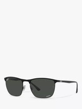 John Lewis Ray-Ban RB3594 Unisex Polarised Sunglasses Matte Black On Black- Buy online at McGrocer