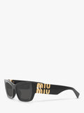 Miu Miu rectangular sunglasses black acetate frame 53mm (British brand)