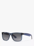 Ray-Ban Justin square sunglasses transparent blue grey gradient (British brand)