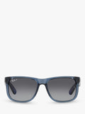 Ray-Ban Justin square sunglasses transparent blue grey gradient (British brand)