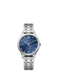 Citizen Eco-Drive women's watch blue dial stainless steel 32mm (British brand)