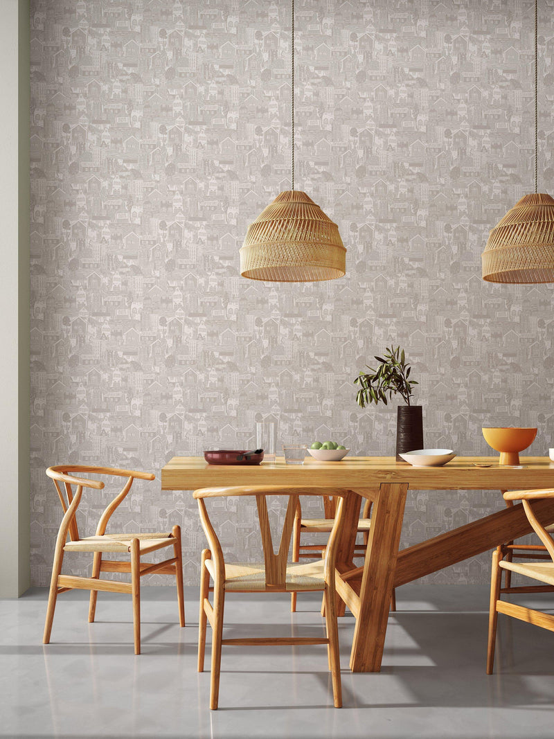 Scion Stockholm wallpaper lino-cut design 10m x 52cm, imported from the UK