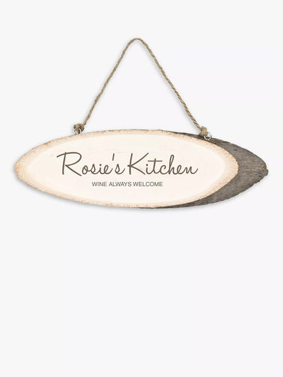 John Lewis Treat Republic Personalised Rustic Wood Kitchen Sign in Natural- Buy online at McGrocer