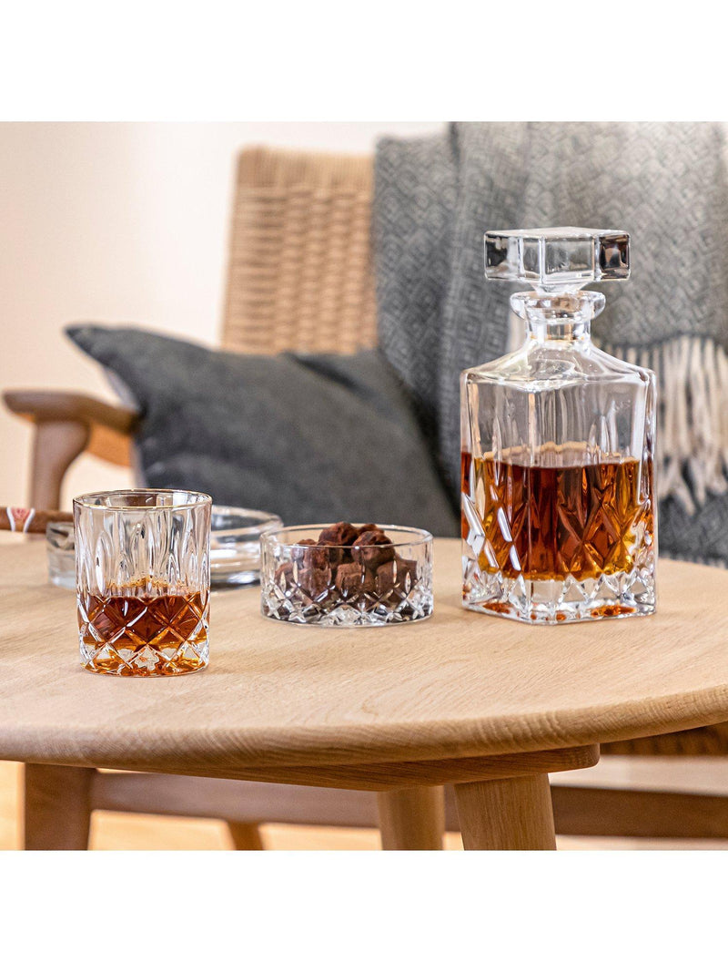 Nachtmann Noblesse whisky decanter and tumbler set 3 piece, imported from the UK