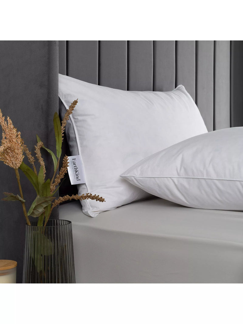 EarthKind recycled feather down medium pillow standard, imported from the UK
