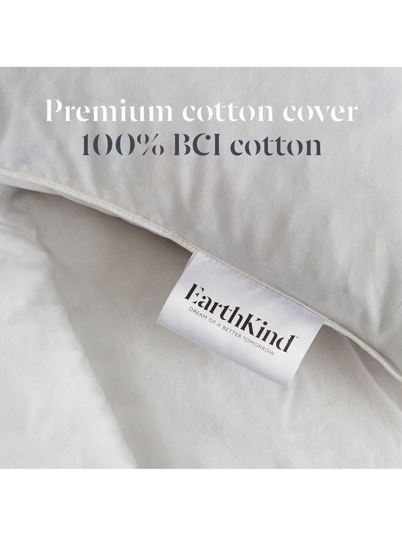EarthKind recycled feather down medium pillow standard, imported from the UK