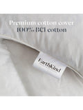 EarthKind recycled feather down medium pillow standard, imported from the UK