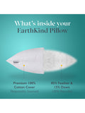 EarthKind recycled feather down medium pillow standard, imported from the UK
