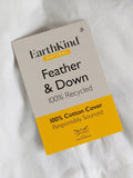 EarthKind recycled feather down medium pillow standard, imported from the UK