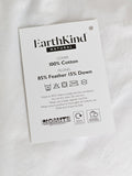 EarthKind recycled feather down medium pillow standard, imported from the UK