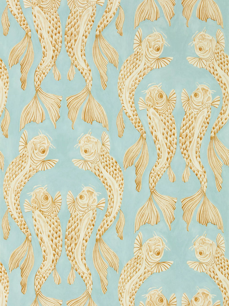 Sanderson art deco Koi Carp design wallpaper (British brand)