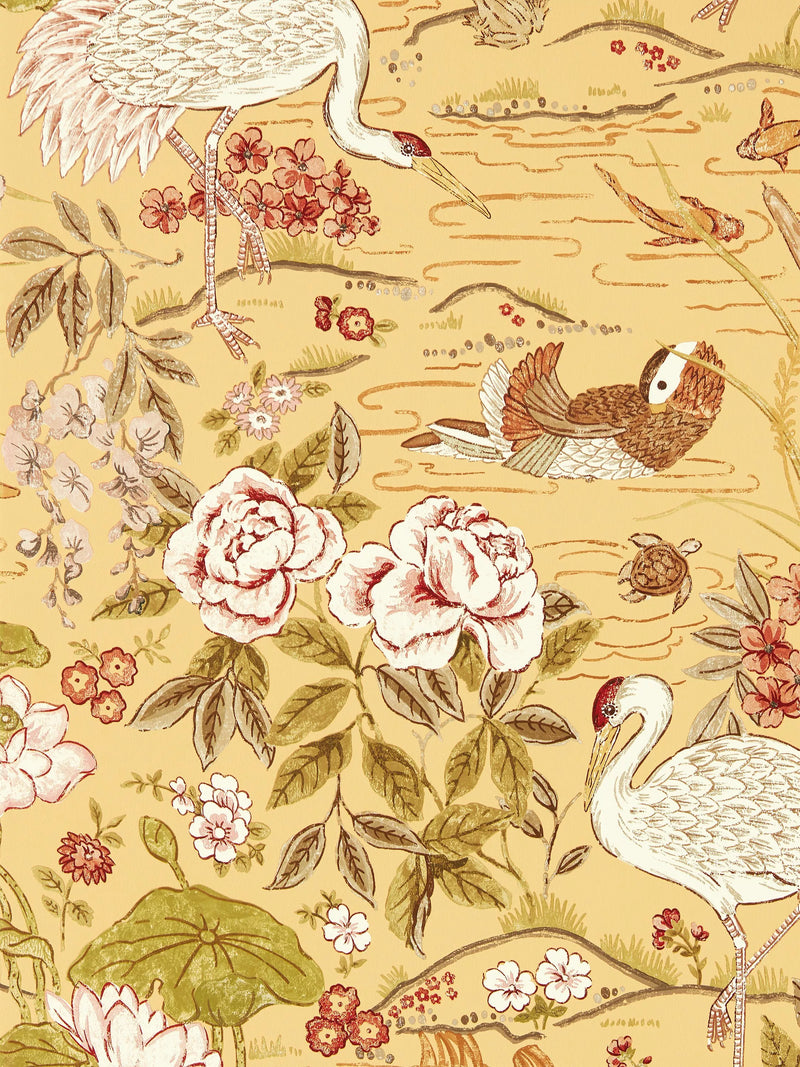 Sanderson Crane & Frog Wallpaper (British brand)