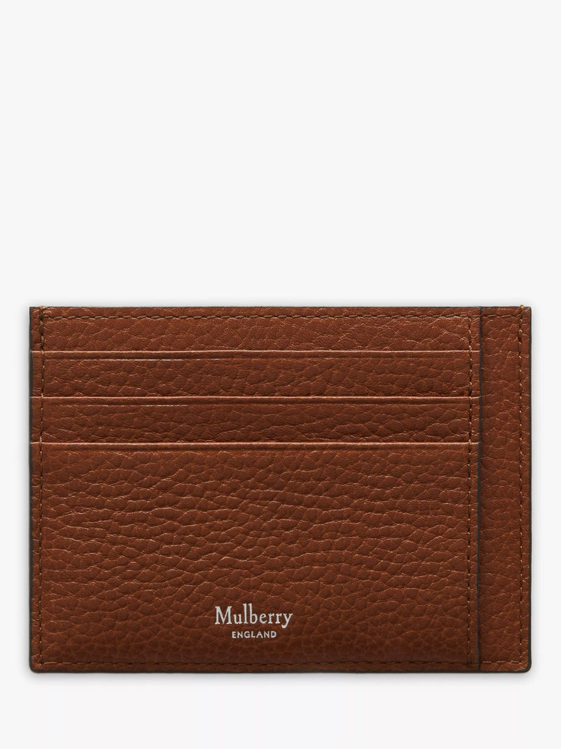 Mulberry Small Classic Grain Leather Card Holder, Oak