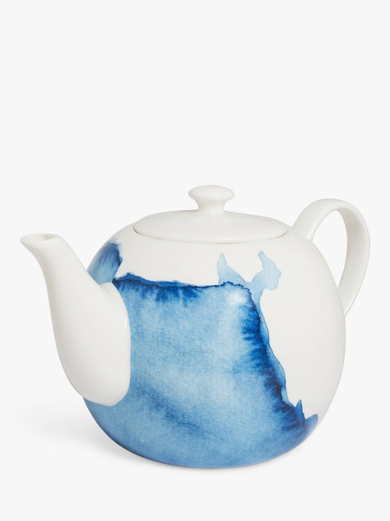 Rick Stein bone china teapot Coves of Cornwall blue white 1.35L, UK version