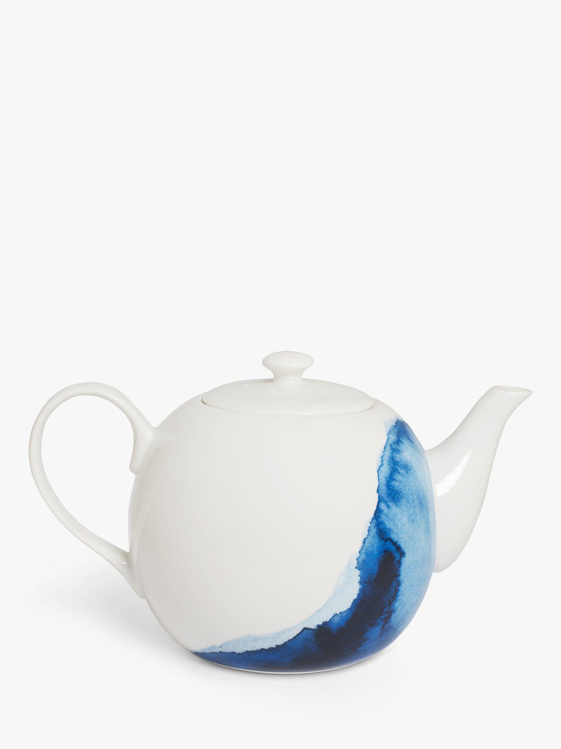 Rick Stein bone china teapot Coves of Cornwall blue white 1.35L, UK version