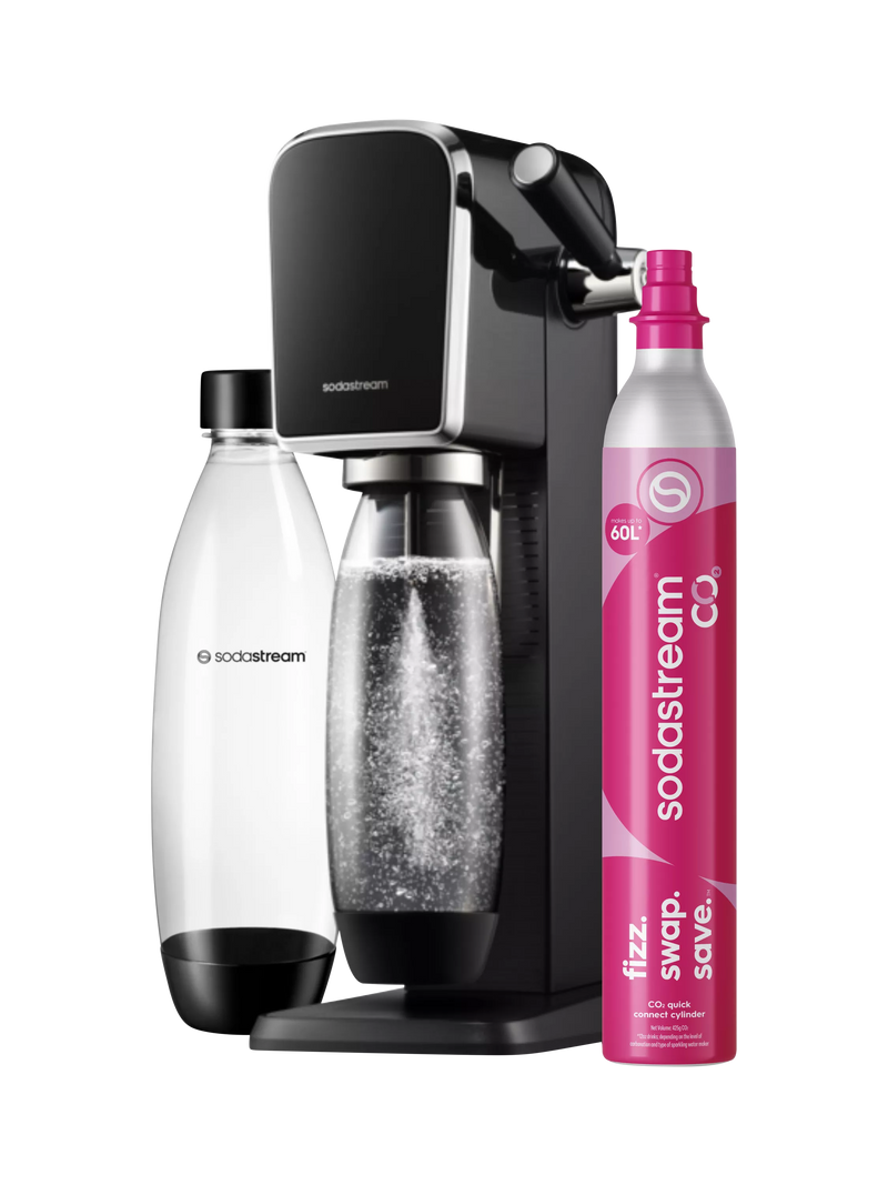 SodaStream Art sparkling water maker with bottles and CO2 cylinder (British brand)
