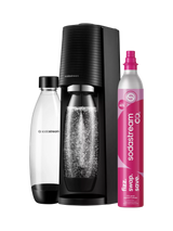 John Lewis SodaStream Terra Sparkling Water Maker with 2 x 1L Bottles and 60L CO2 Cylinder, Black- Buy online at McGrocer
