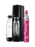 SodaStream Terra black sparkling water maker with bottles - British product