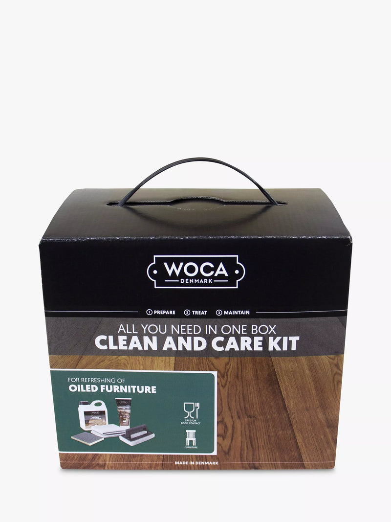 WOCA oiled wood furniture clean and care kit (British brand)