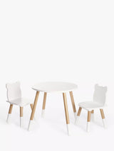 John Lewis John Lewis Bear Table & Chairs Set, White/Natural Kids Table and Chairs- Buy online at McGrocer